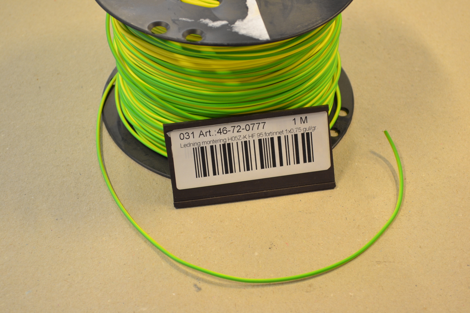 Cable H05Z-K HF 95 1x0.75 yellow/green S200